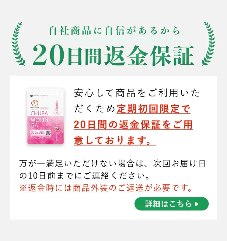 20日間返金保証